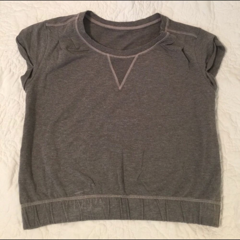 Lululemon Roll Up Crop Top Grey 2 - Picture 4 of 9